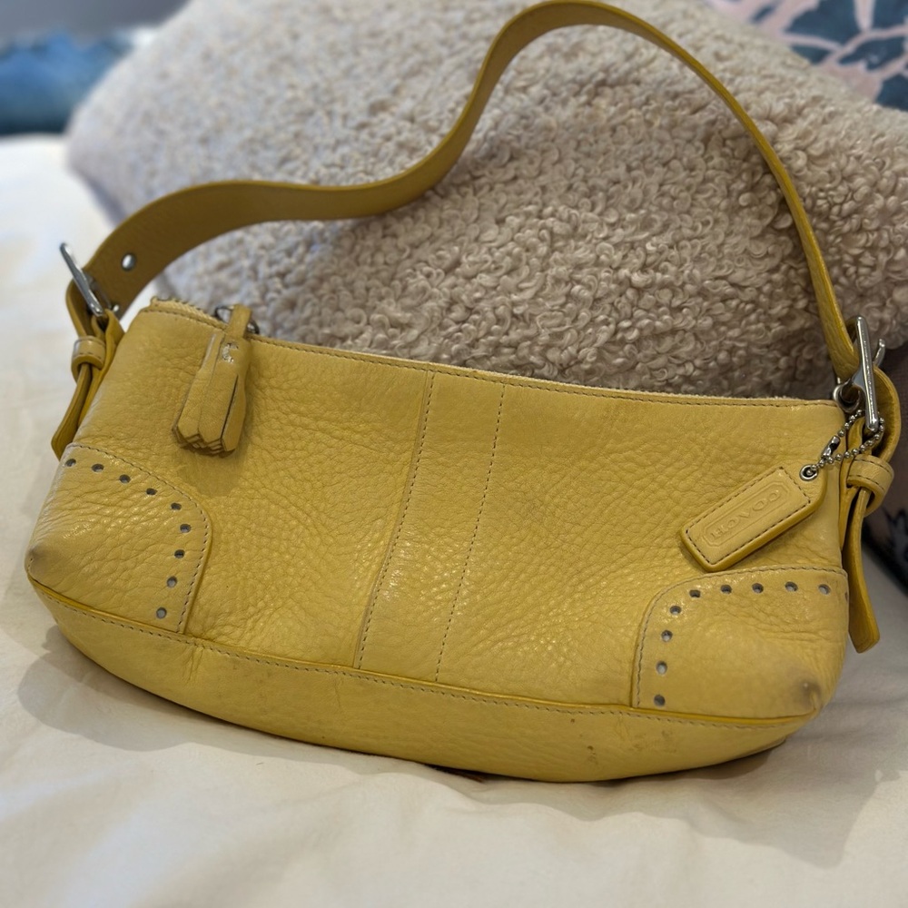 Coach yellow baguette bag